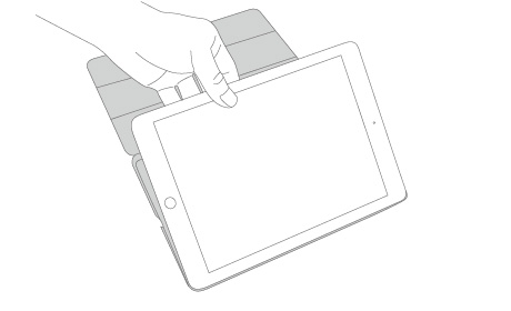 将 iPad 左侧对准 保护壳左侧放入。,iPad Pro 9.7保护壳， 优触系列
