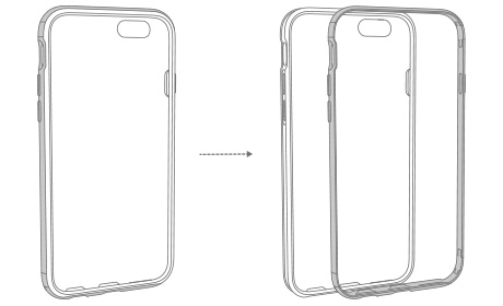【安装步骤】将保护壳的TPU底壳与金属边框拆开,iPhone7 手机保护壳，名铸系列