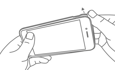 再掰开手机顶部另一角，即可取出手机,iPhone7 手机保护壳，名铸系列