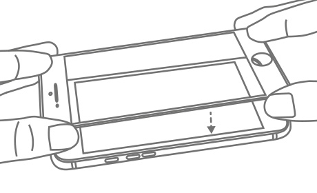 将贴膜对准手机边缘与孔位，慢慢放 置于手机屏幕上。,iPhone 6/6s Plus手机保护膜，全覆盖3D钢化膜